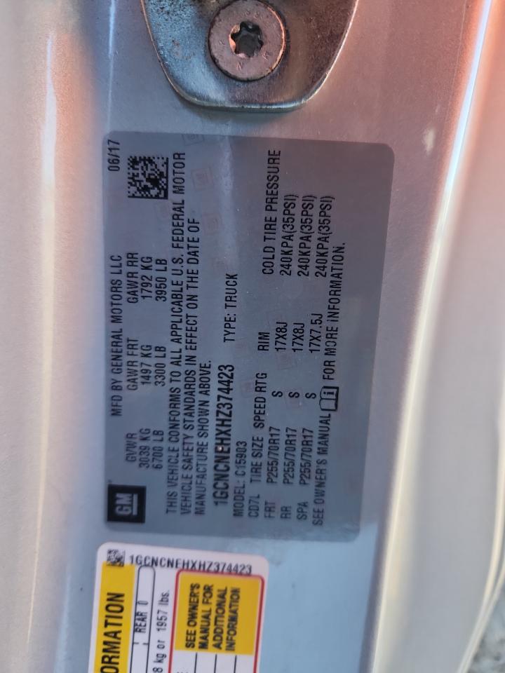 2017 Chevrolet Silverado C1500 VIN: 1GCNCNEHXHZ374423 Lot: 84896835