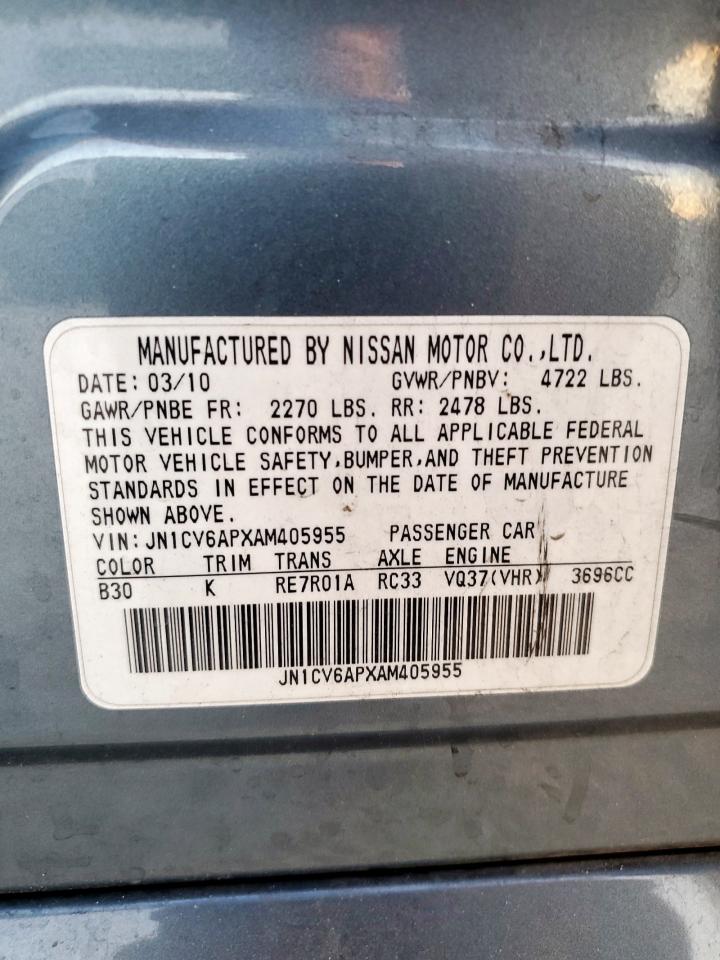 2010 Infiniti G37 Base VIN: JN1CV6APXAM405955 Lot: 86493825