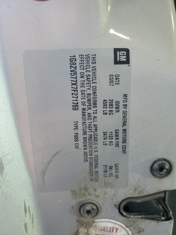 2007 Saturn Aura Xr VIN: 1G8ZV577X7F271769 Lot: 85094955