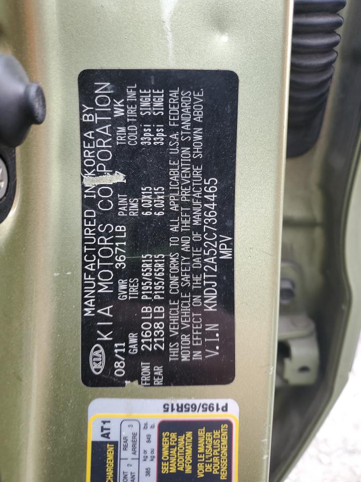 2012 Kia Soul VIN: KNDJT2A52C7364465 Lot: 85358355