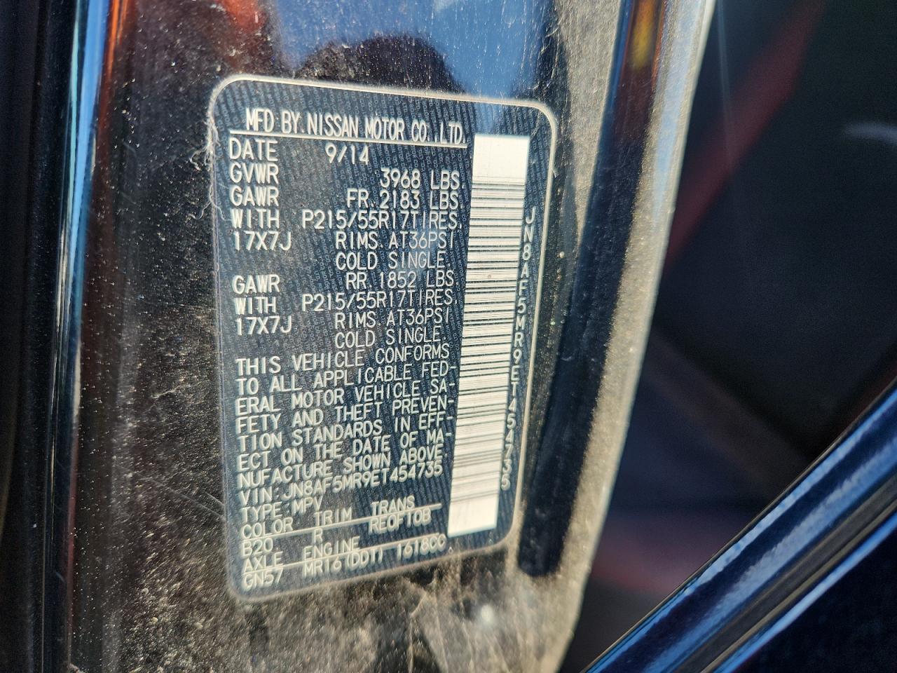 2014 Nissan Juke S VIN: JN8AF5MR9ET454735 Lot: 84772625