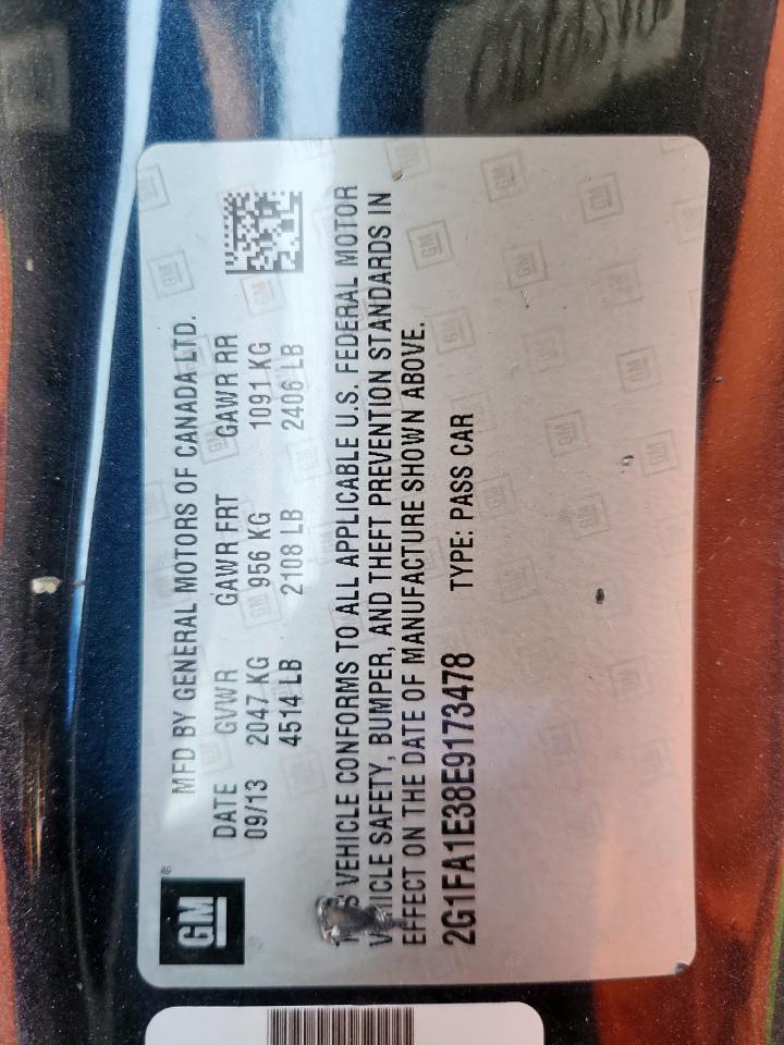 2014 Chevrolet Camaro Ls VIN: 2G1FA1E38E9173478 Lot: 86407905