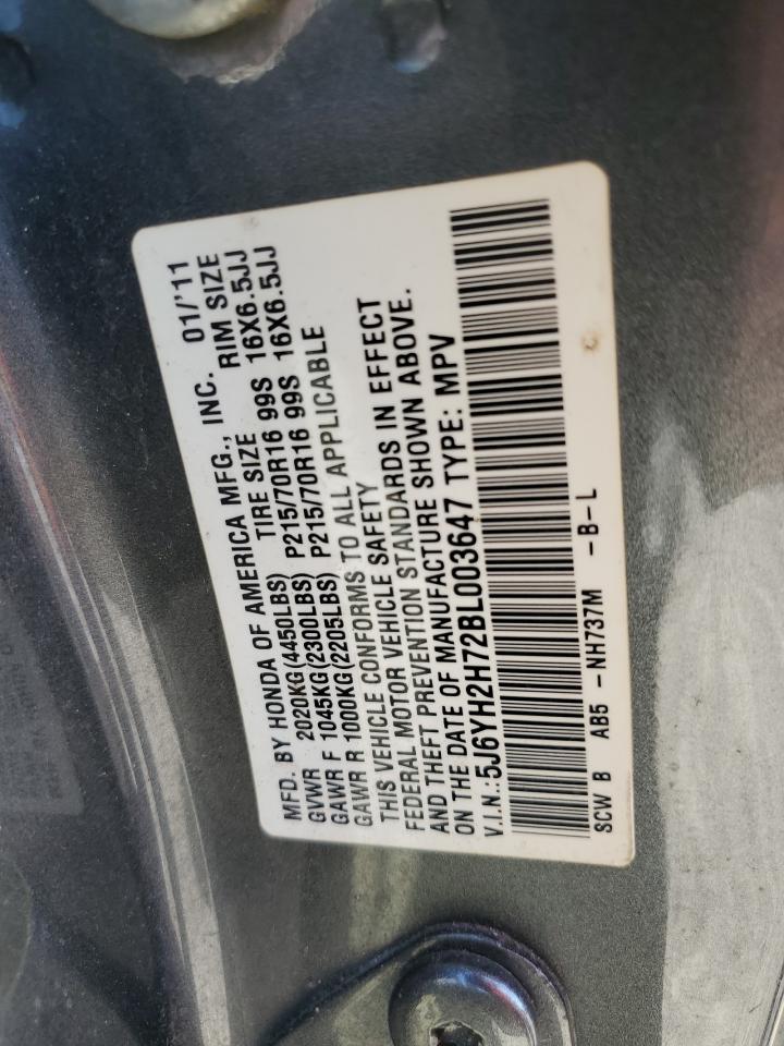 2011 Honda Element Ex VIN: 5J6YH2H72BL003647 Lot: 67824465