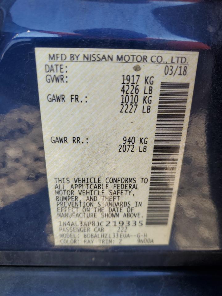 2018 Nissan Altima 2.5 VIN: 1N4AL3AP8JC219335 Lot: 86463945