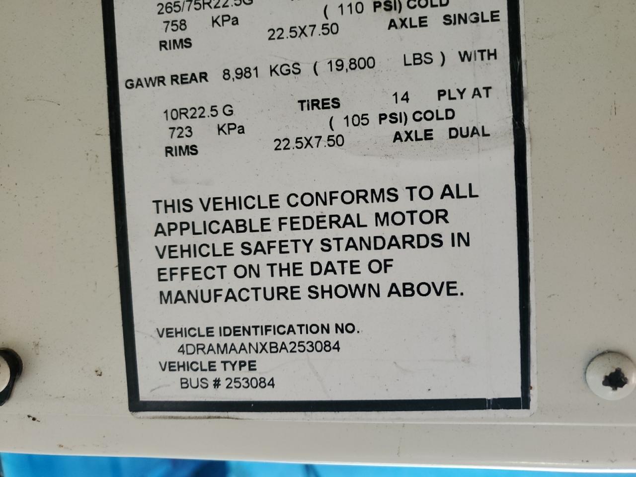 2011 Ic Corporation Ce Series School - School Bus VIN: 4DRAMAANXBA253084 Lot: 84473415