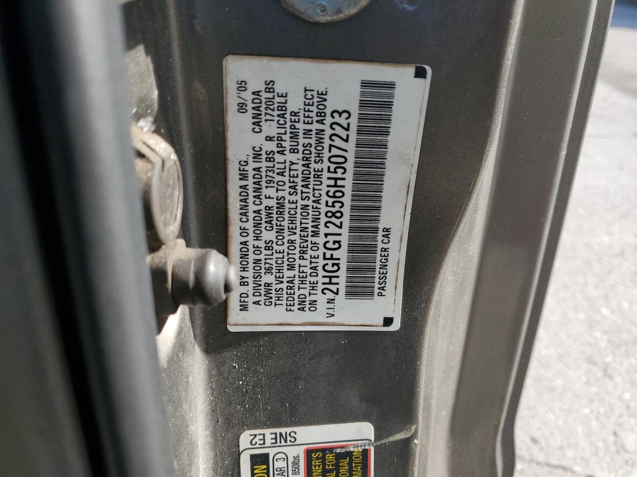 2006 Honda Civic Ex VIN: 2HGFG12856H507223 Lot: 80267375