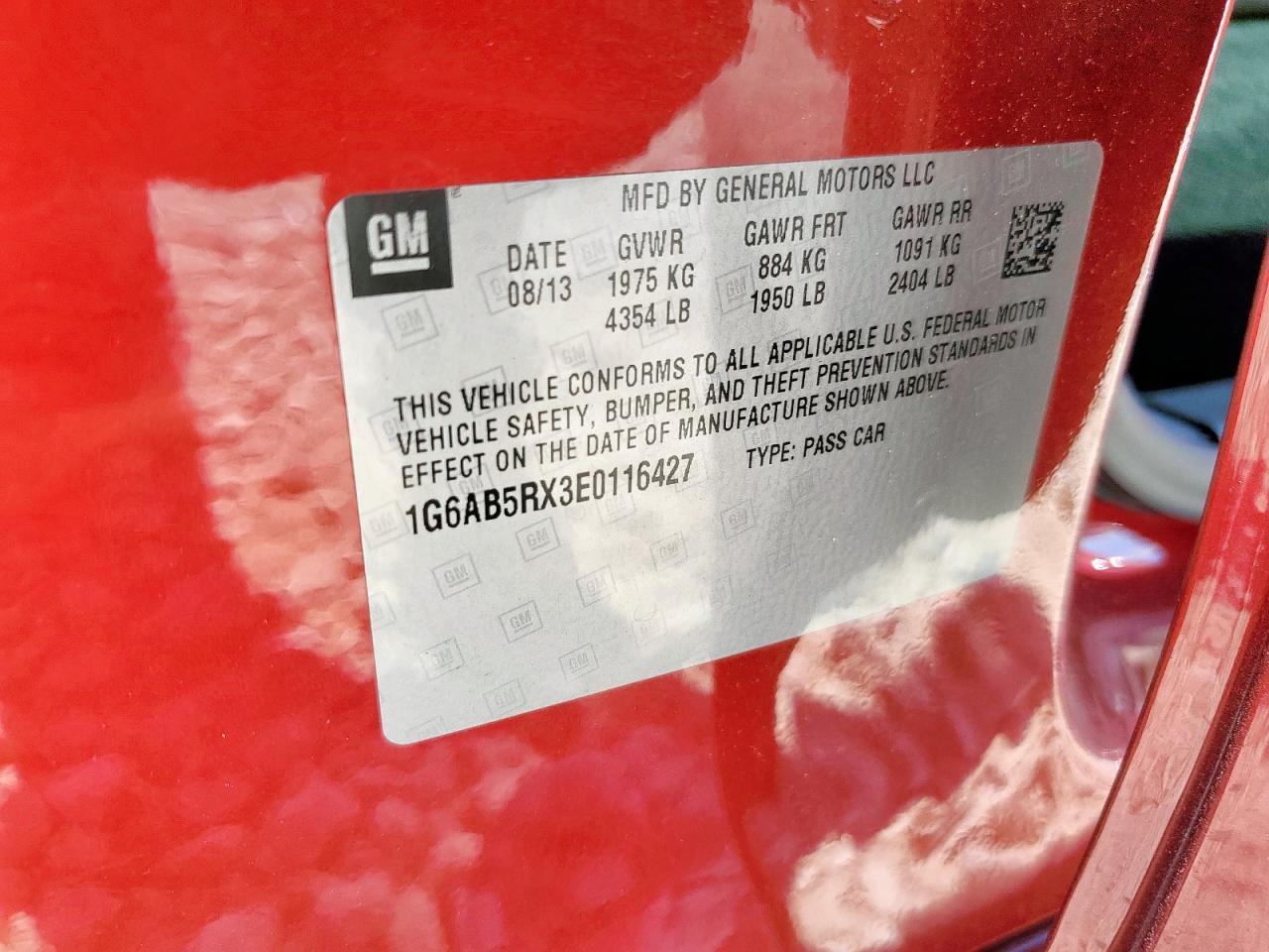 2014 Cadillac Ats Luxury VIN: 1G6AB5RX3E0116427 Lot: 84903815