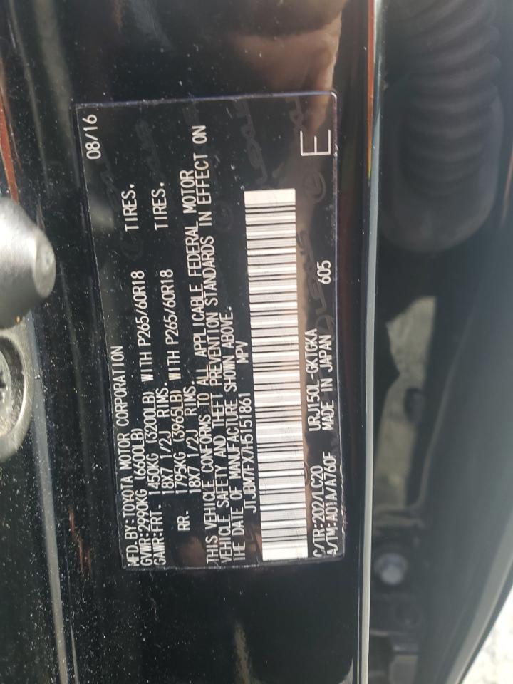 2017 Lexus Gx 460 VIN: JTJBM7FX7H5151861 Lot: 81980475