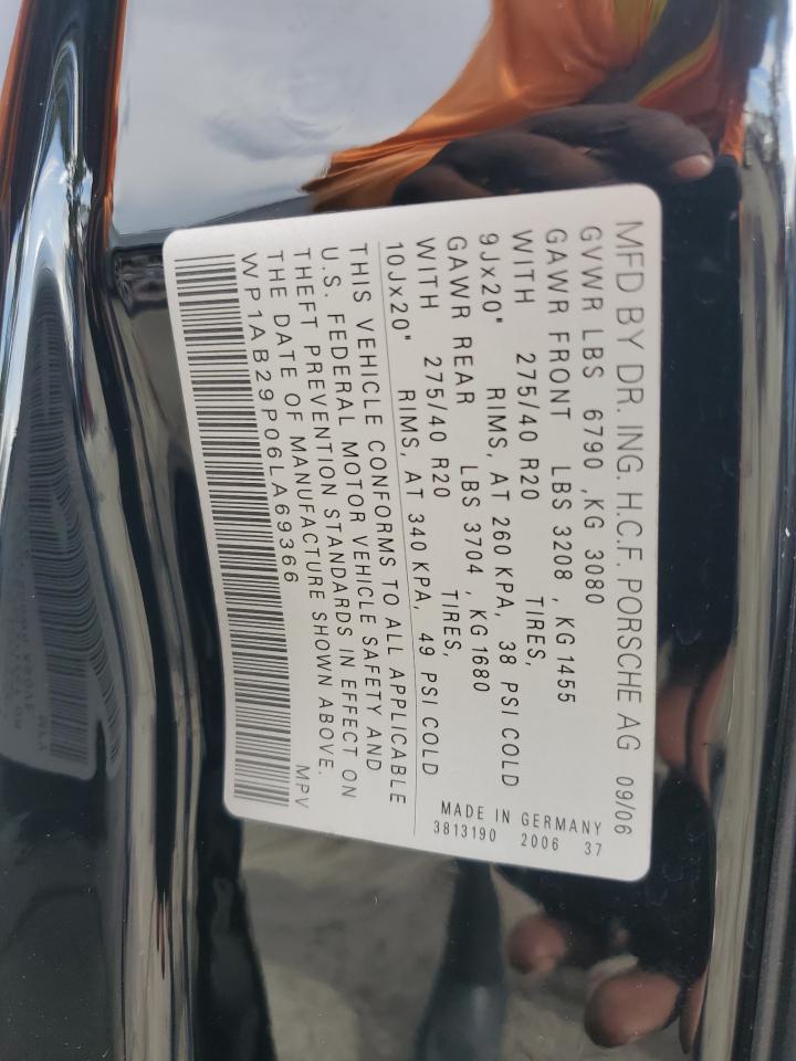 2006 Porsche Cayenne S VIN: WP1AB29P06LA69366 Lot: 82221785