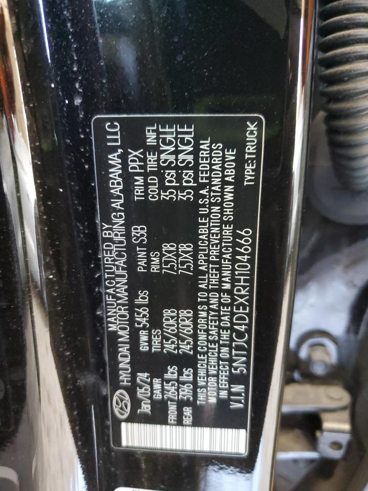 2024 Hyundai Santa Cruz Sel VIN: 5NTJC4DEXRH104666 Lot: 86175845