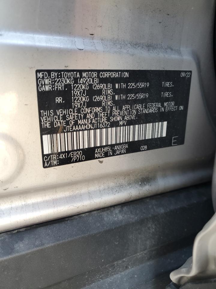 2022 Toyota Venza Le VIN: JTEAAAAH0NJ116372 Lot: 86856775