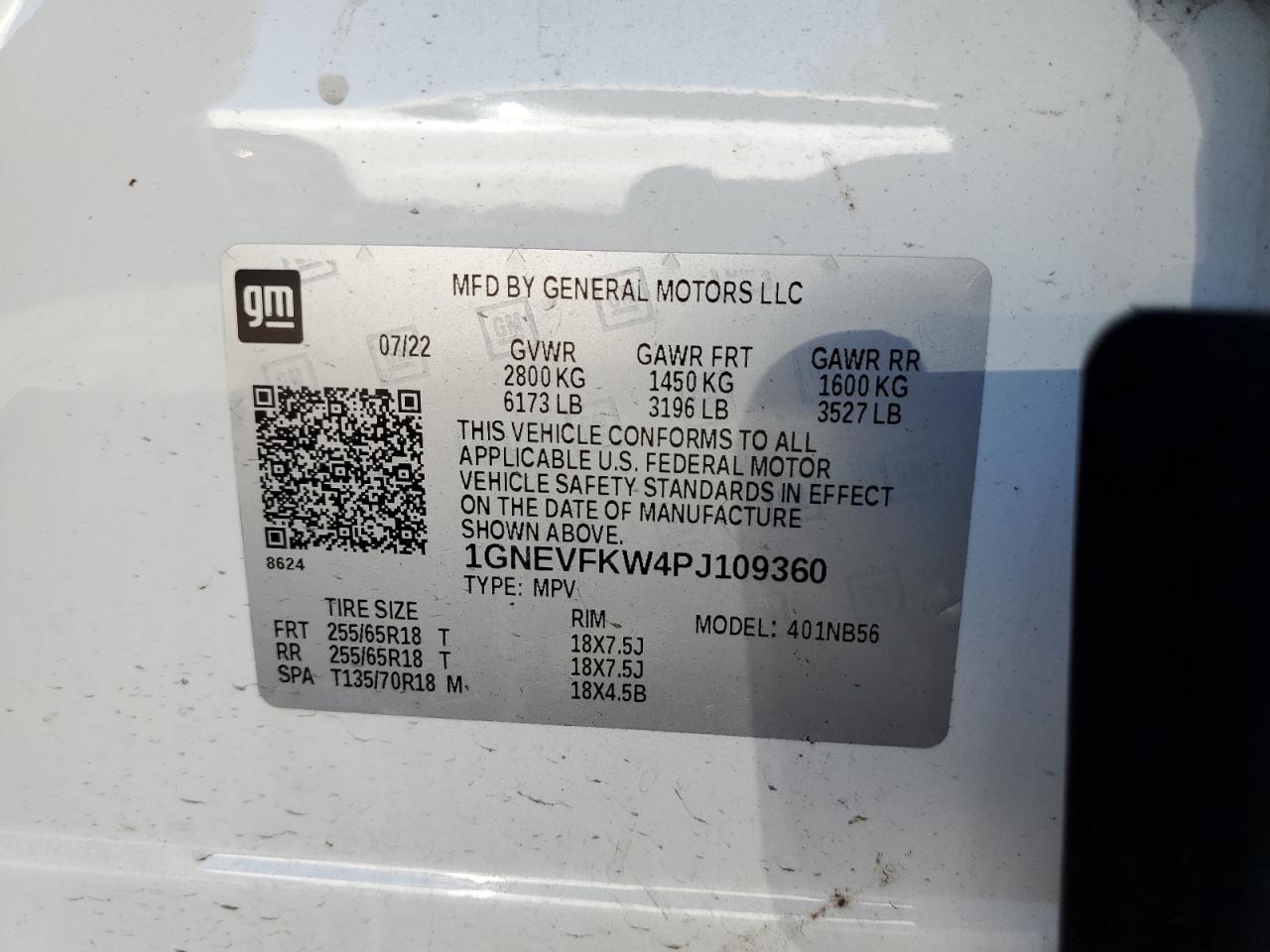 2023 Chevrolet Traverse Ls VIN: 1GNEVFKW4PJ109360 Lot: 82393875