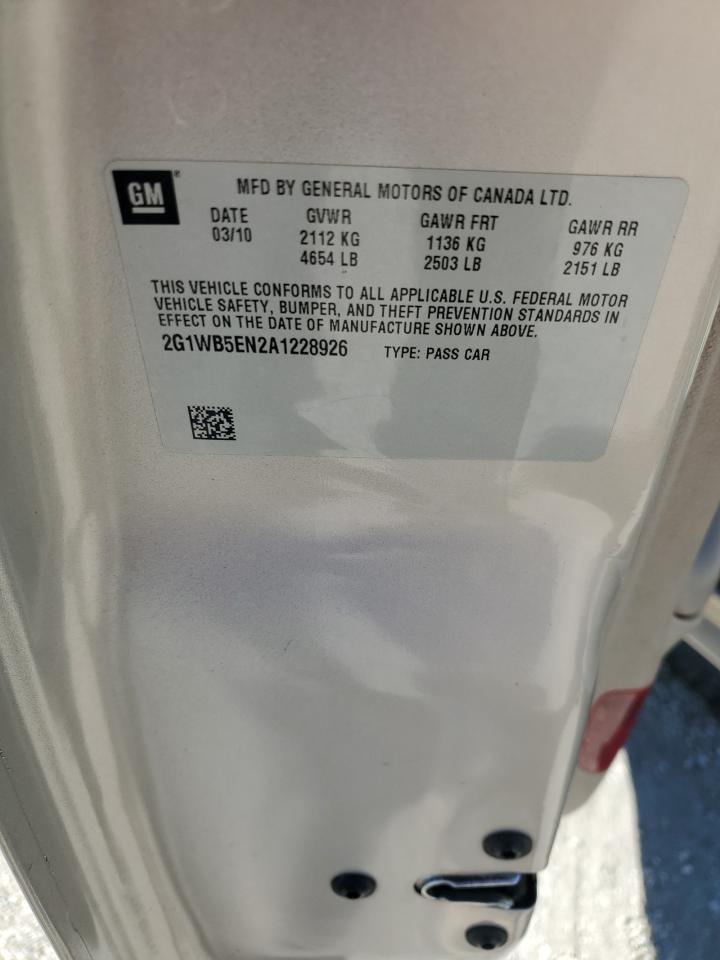 2010 Chevrolet Impala Lt VIN: 2G1WB5EN2A1228926 Lot: 86644805