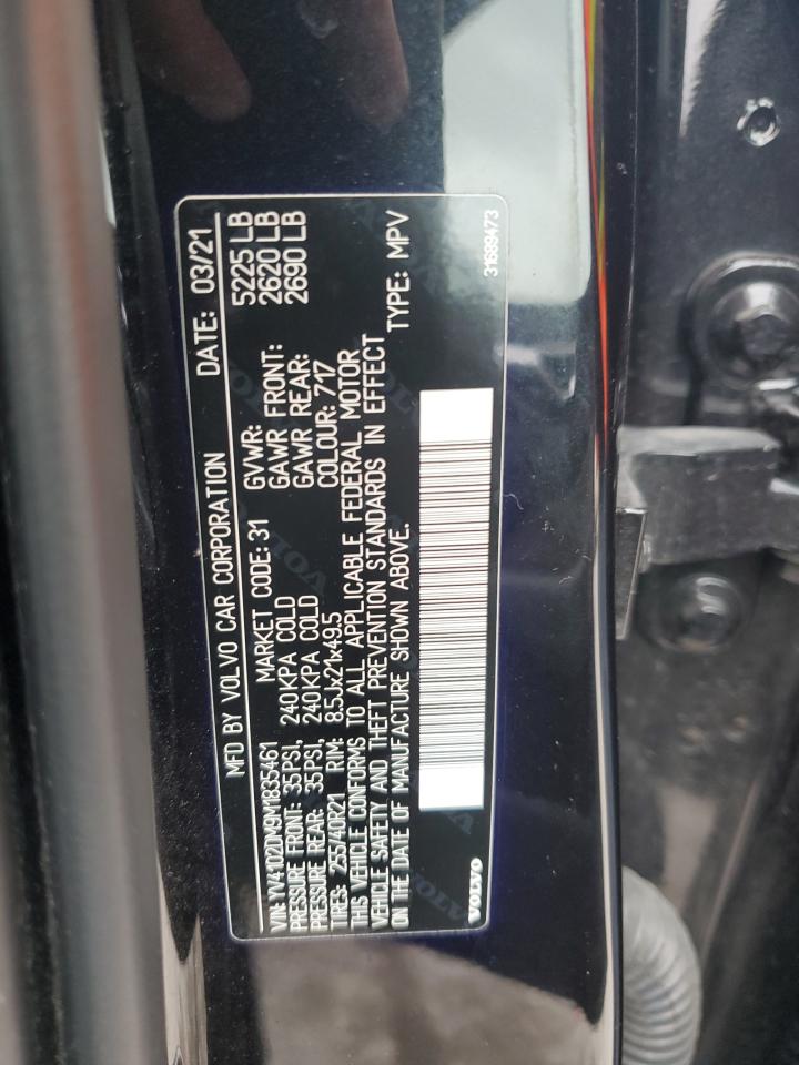 2021 Volvo Xc60 T5 R-Design VIN: YV4102DM9M1835461 Lot: 90316125