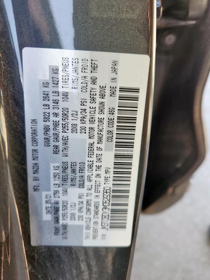 2021 Mazda Cx-9 Grand Touring VIN: JM3TCBDY3M0529360 Lot: 90318415