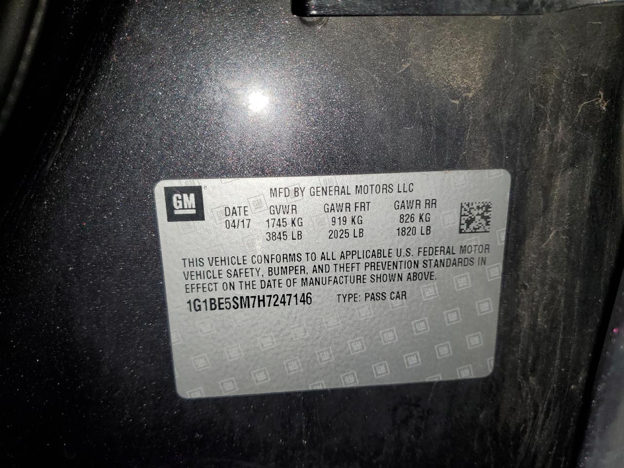 2017 Chevrolet Cruze Lt VIN: 1G1BE5SM7H7247146 Lot: 81998165