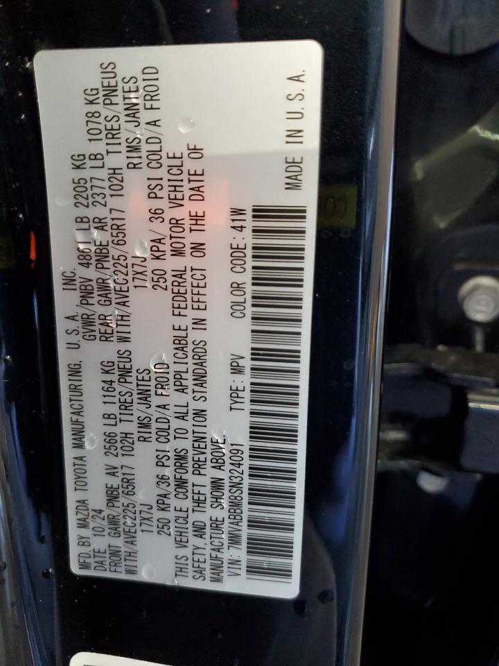 2025 Mazda Cx-50 Preferred VIN: 7MMVABBM8SN324091 Lot: 87042865