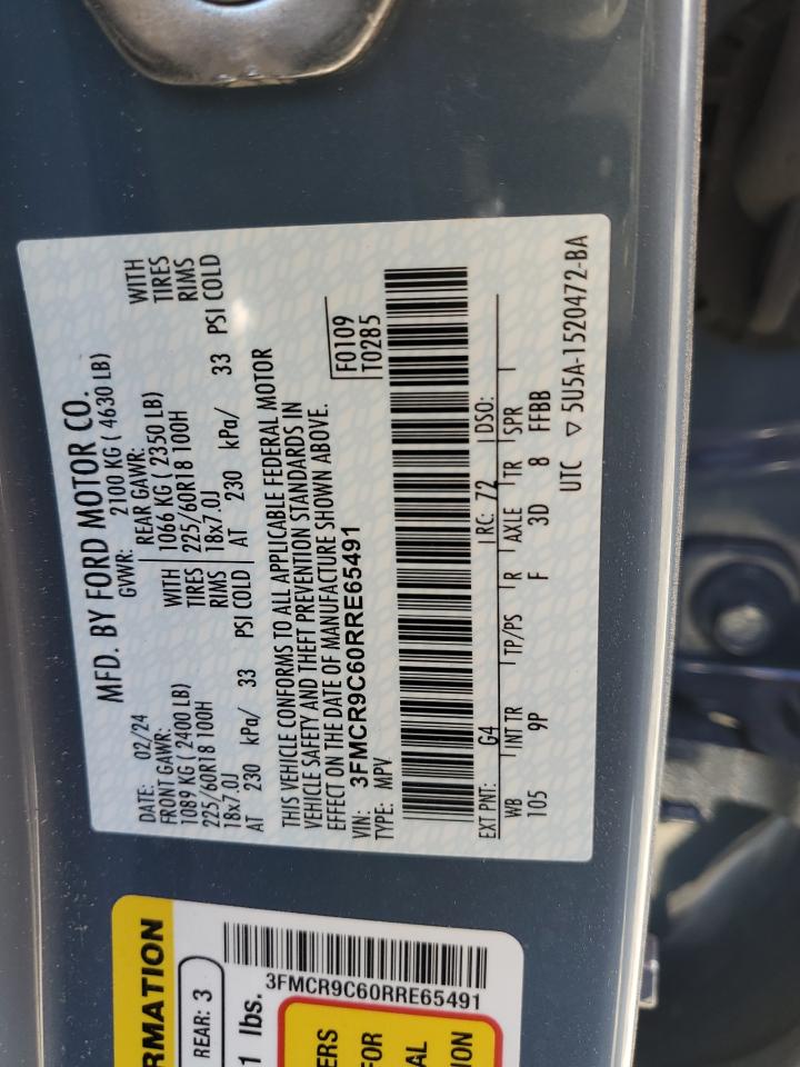 2024 Ford Bronco Sport Outer Banks VIN: 3FMCR9C60RRE65491 Lot: 86507565