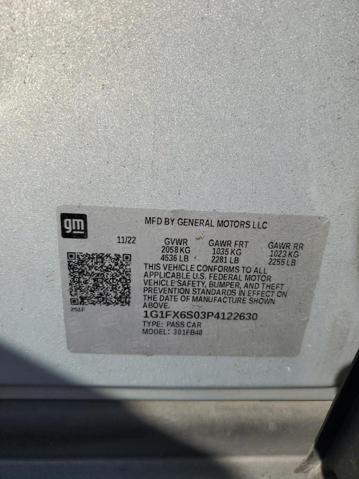 2023 Chevrolet Bolt Ev 2Lt VIN: 1G1FX6S03P4122630 Lot: 84871795