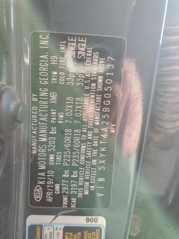 2011 Kia Sorento Base VIN: 5XYKT4A25BG050137 Lot: 82247115