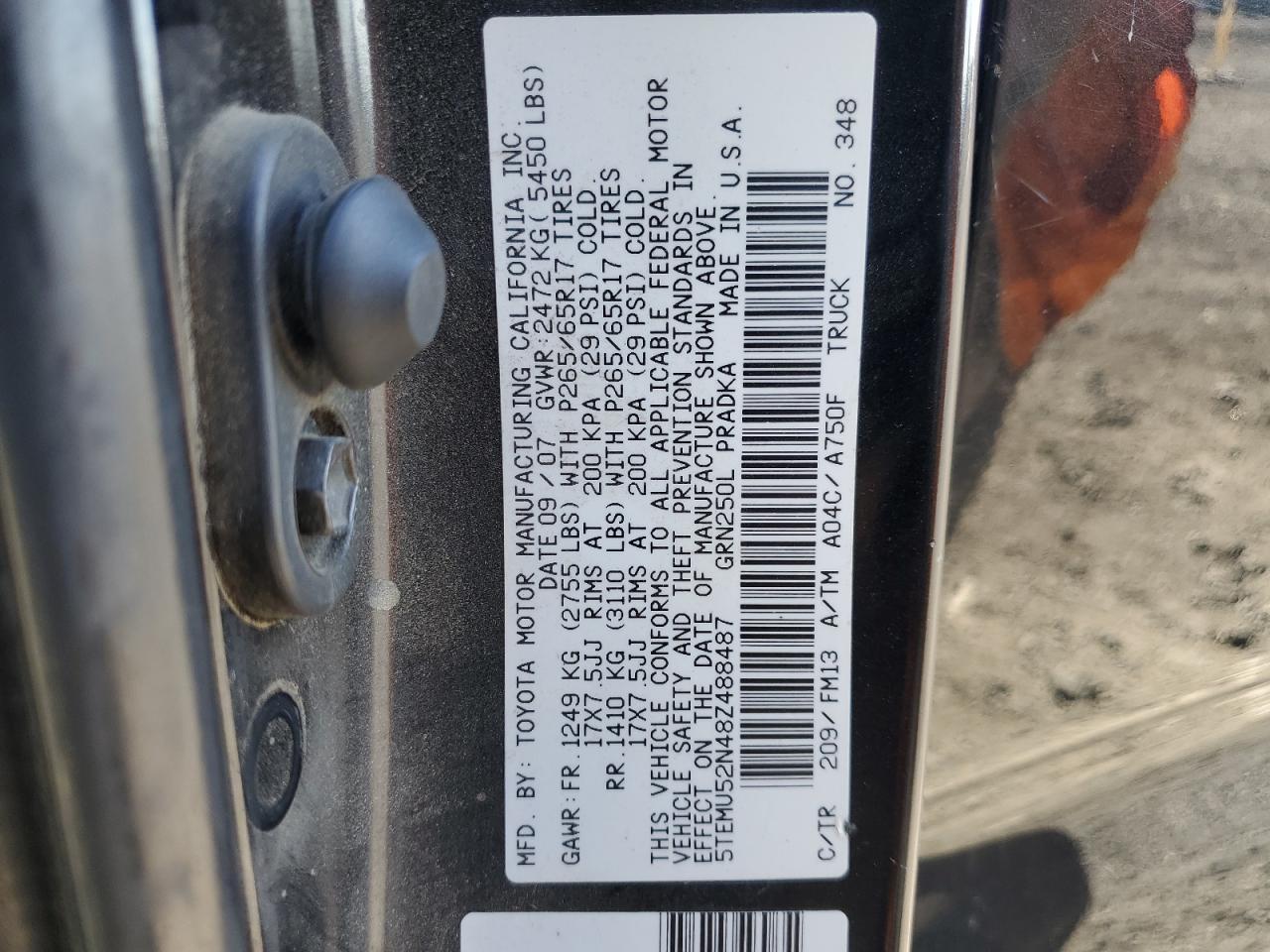 2008 Toyota Tacoma Double Cab Long Bed VIN: 5TEMU52N48Z488487 Lot: 82267705