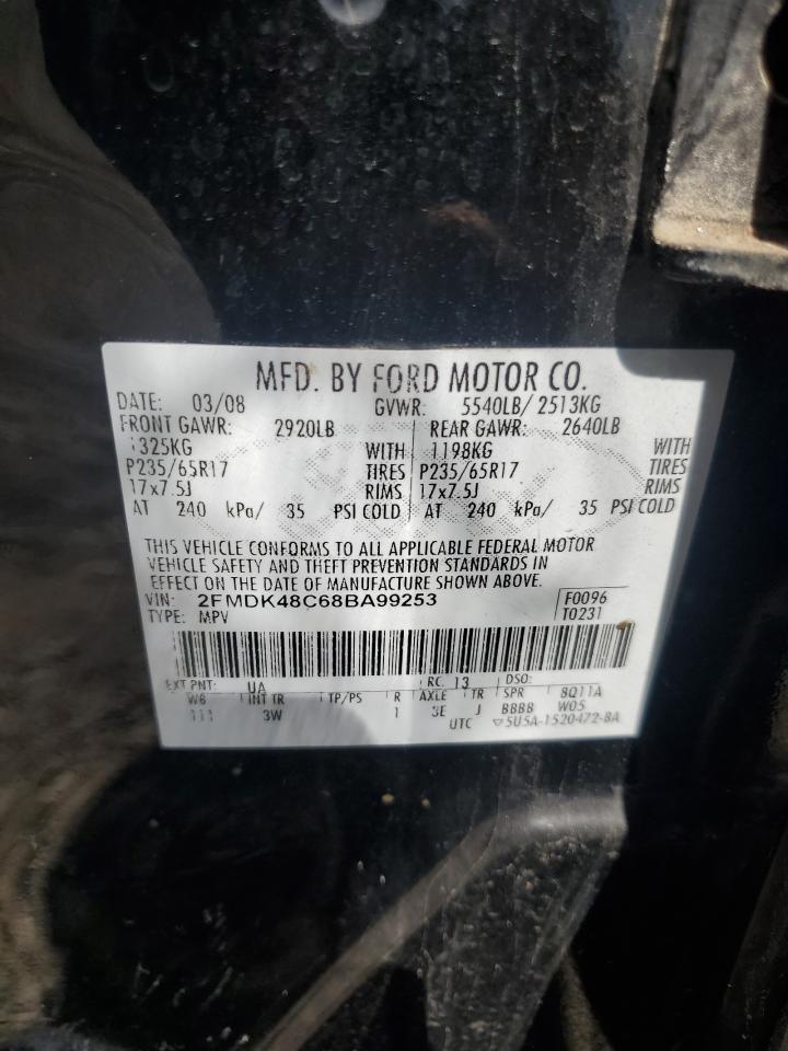 2008 Ford Edge Sel VIN: 2FMDK48C68BA99253 Lot: 82187755