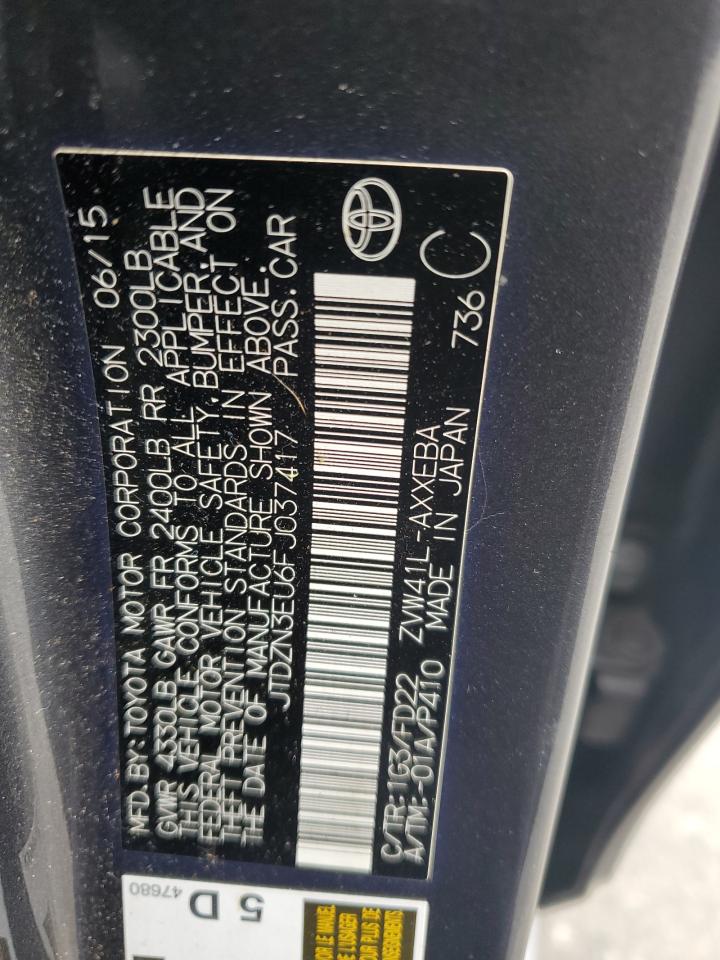 2015 Toyota Prius V VIN: JTDZN3EU6FJ037417 Lot: 85525375