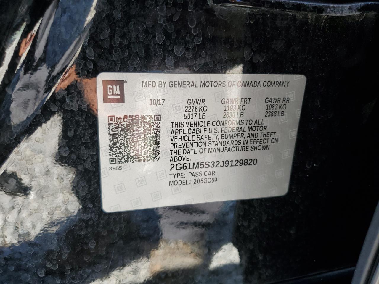 2018 Cadillac Xts Luxury VIN: 2G61M5S32J9129820 Lot: 86082365