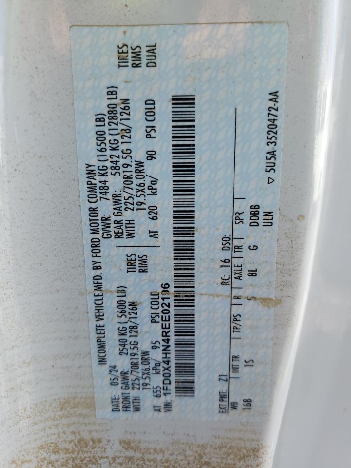2024 Ford F450 Super Duty VIN: 1FD0X4HN4REE02196 Lot: 90838665