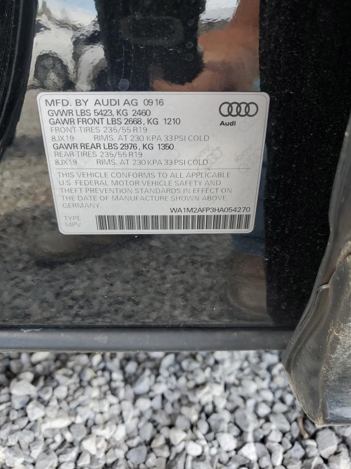 2017 Audi Q5 Premium Plus VIN: WA1M2AFP3HA054270 Lot: 89916915