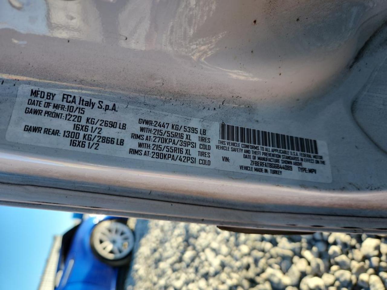 2016 Ram Promaster Delivery Van VIN: ZFBERFAT8G6B44089 Lot: 89634645