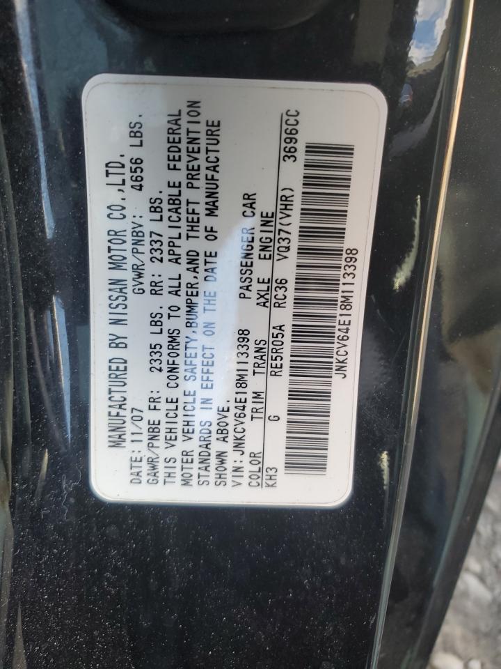 2008 Infiniti G37 Base VIN: JNKCV64E18M113398 Lot: 90671965