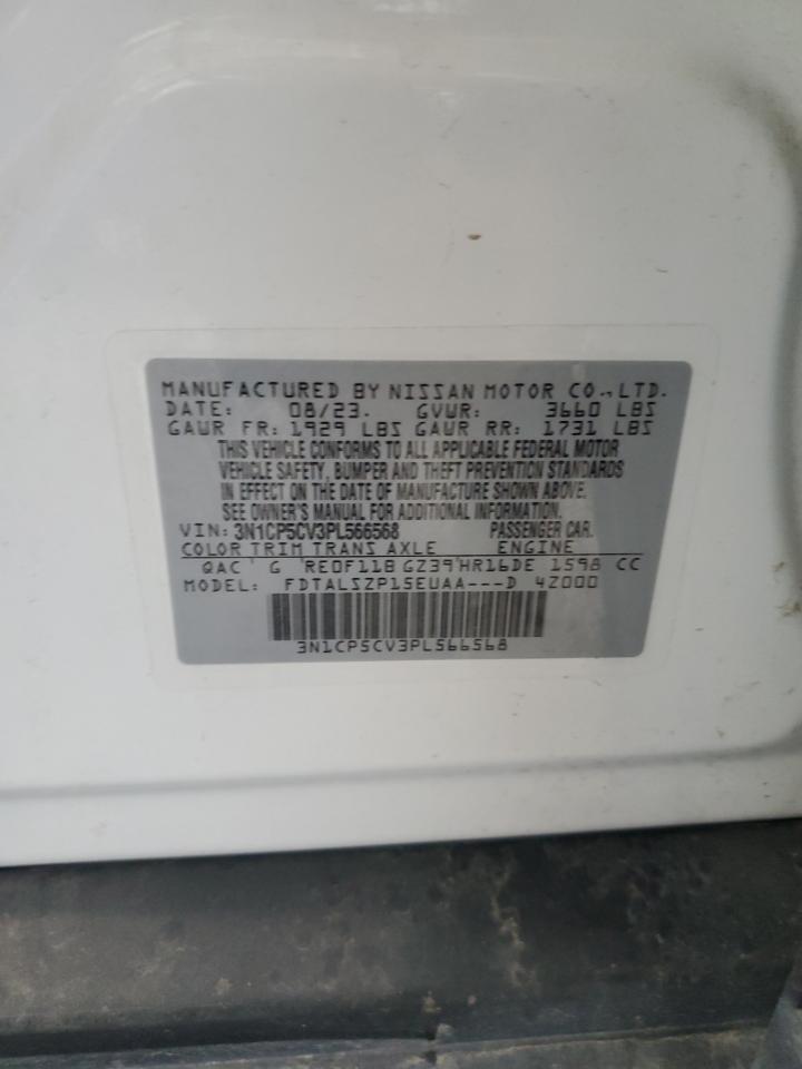 2023 Nissan Kicks Sv VIN: 3N1CP5CV3PL566568 Lot: 84063295