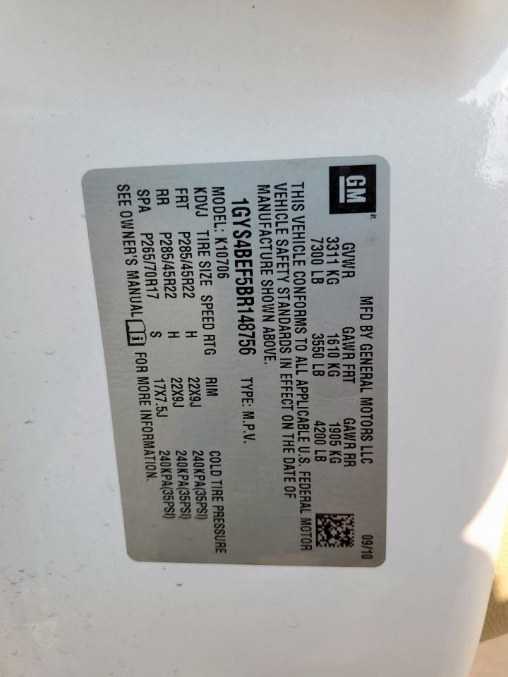 2011 Cadillac Escalade Luxury VIN: 1GYS4BEF5BR148756 Lot: 81983715