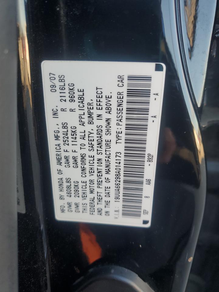 2008 Acura Tl VIN: 19UUA66298A014173 Lot: 82666365