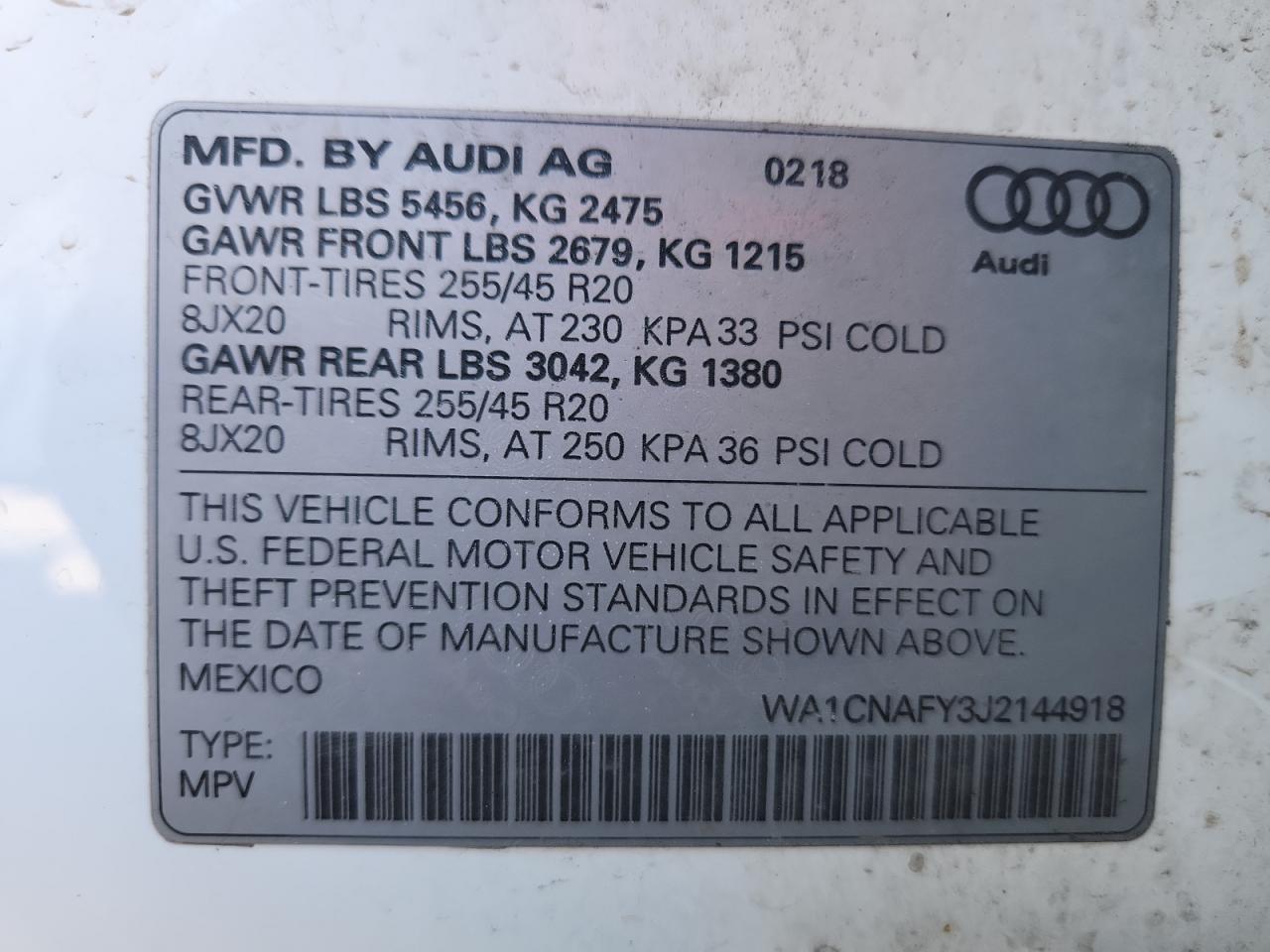 2018 Audi Q5 Prestige VIN: WA1CNAFY3J2144918 Lot: 90490865