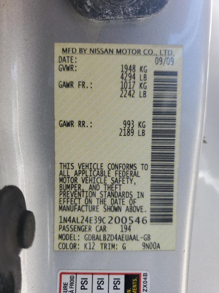 2009 Nissan Altima 2.5S VIN: 1N4AL24E39C200546 Lot: 87486975