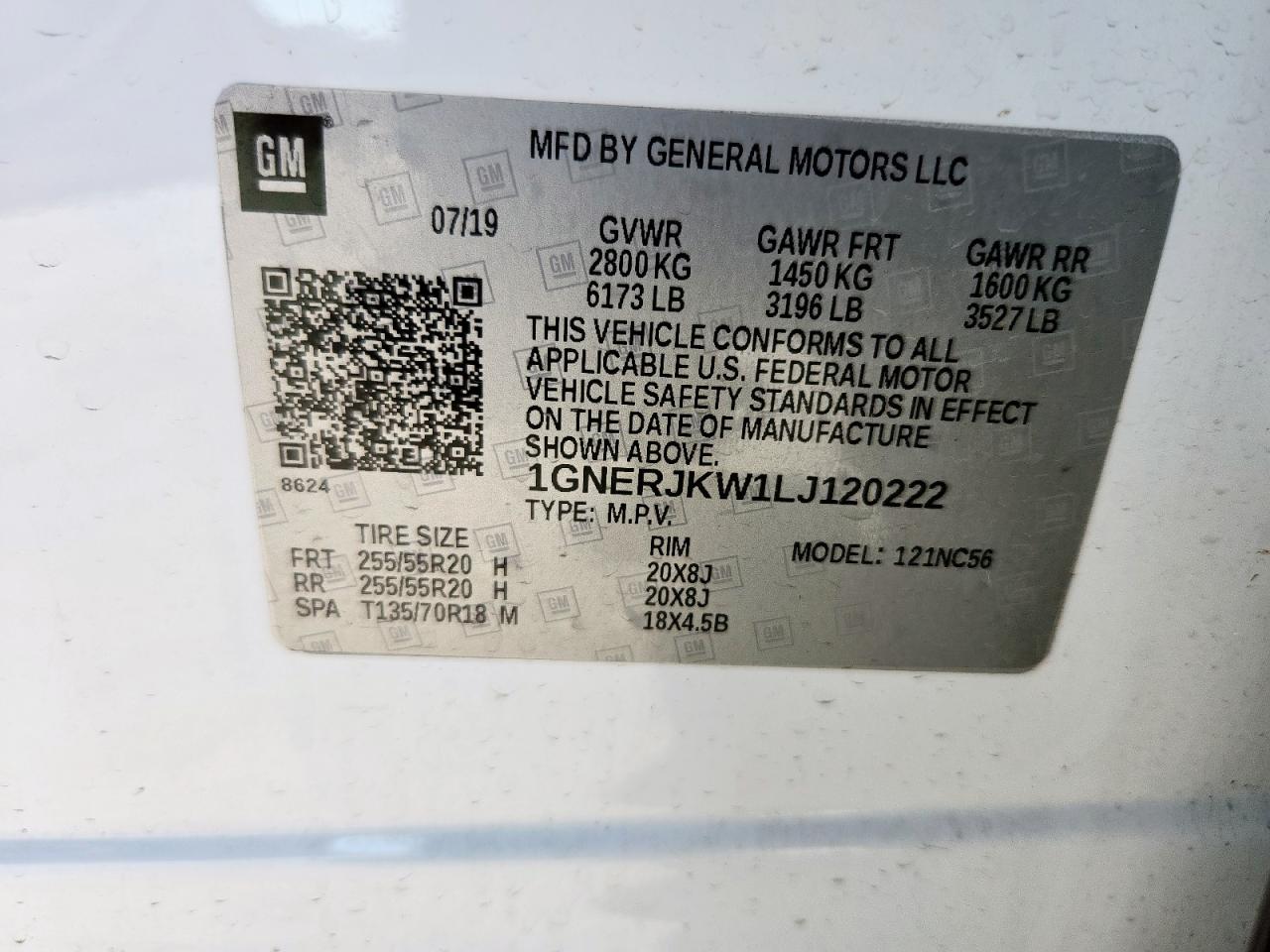 2020 Chevrolet Traverse Rs VIN: 1GNERJKW1LJ120222 Lot: 86114885