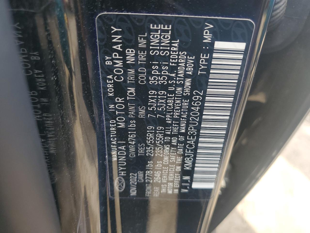 2023 Hyundai Tucson N Line VIN: KM8JFCAE3PU204692 Lot: 85386425