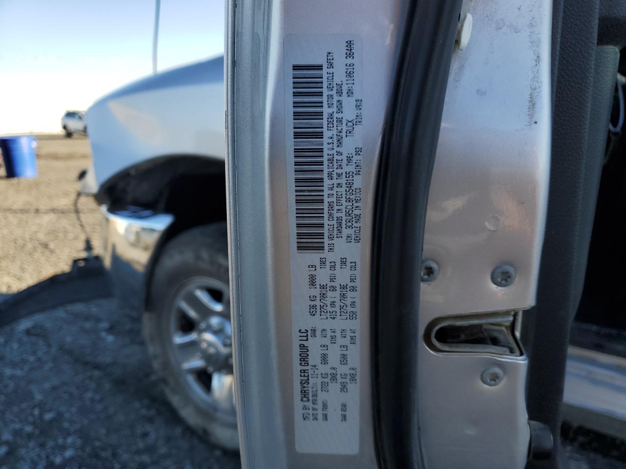 2015 Ram 2500 St VIN: 3C6UR5CL8FG548155 Lot: 86713395