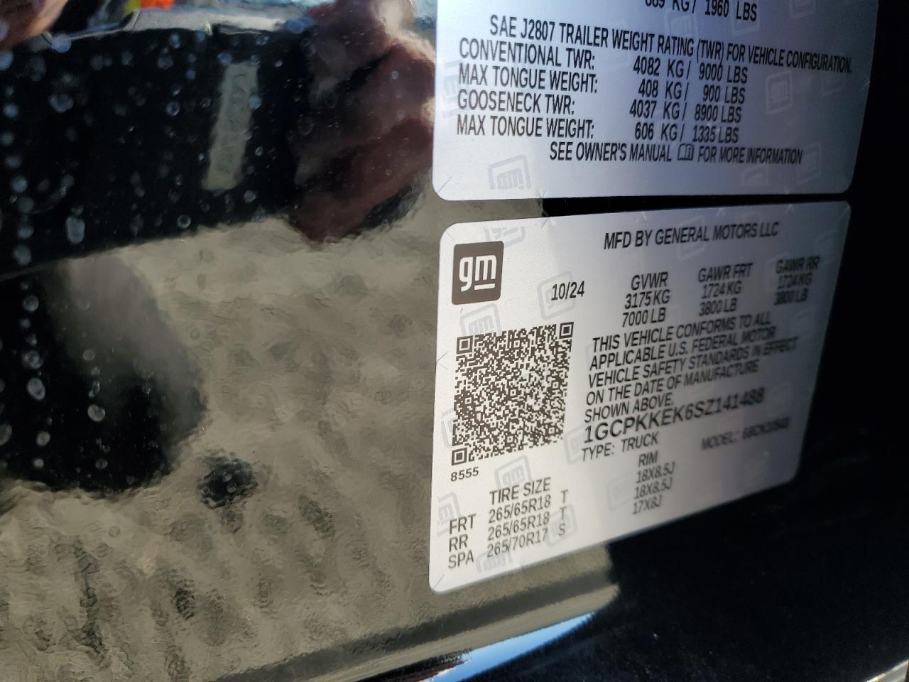 2025 Chevrolet Silverado K1500 Lt-L VIN: 1GCPKKEK6SZ141488 Lot: 84997165