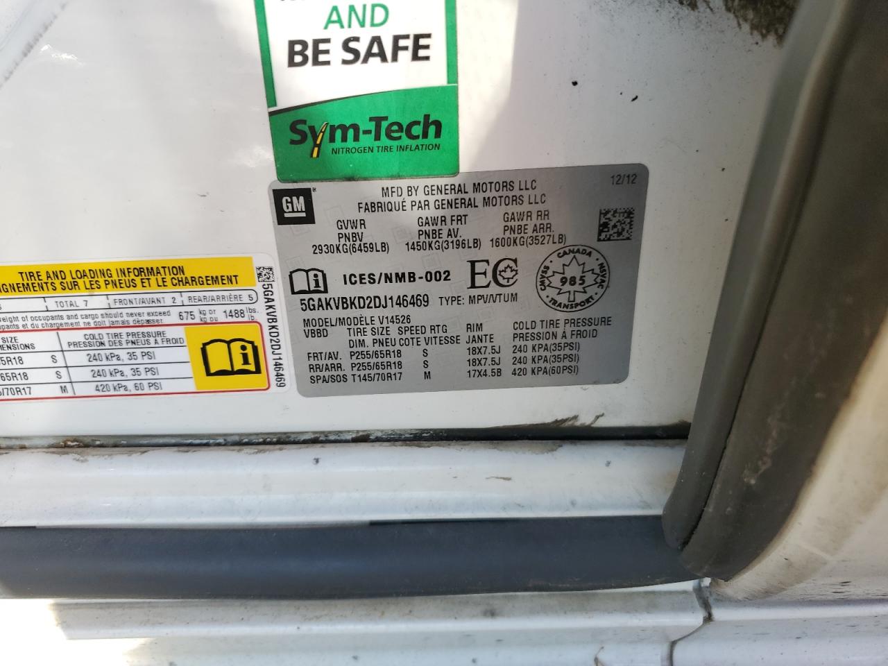 2013 Buick Enclave VIN: 5GAKVBKD2DJ146469 Lot: 84928365