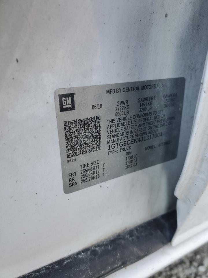 2018 GMC Canyon Sle VIN: 1GTG6CEN4J1317004 Lot: 82531675