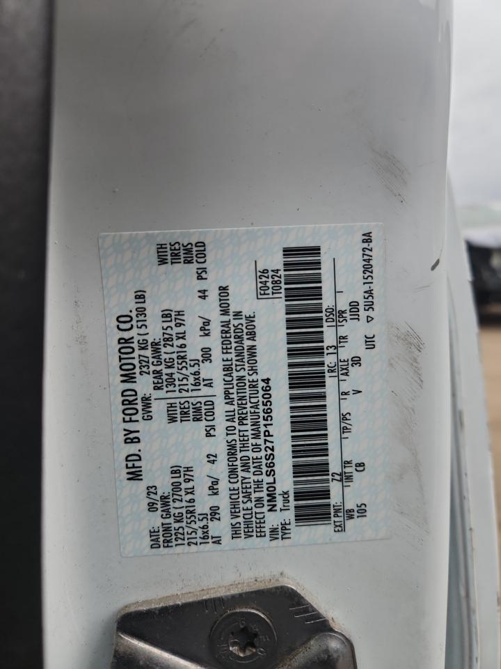 2023 Ford Transit Conne VIN: NM0LS6S27P1565064 Lot: 90512265