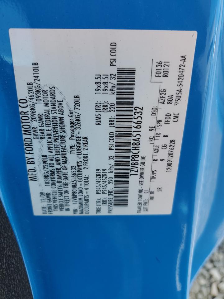 2010 Ford Mustang Gt VIN: 1ZVBP8CH8A5166532 Lot: 84628415