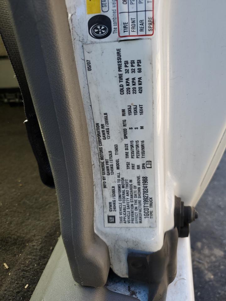 2007 Chevrolet Colorado VIN: 1GCDT199278241988 Lot: 82356665