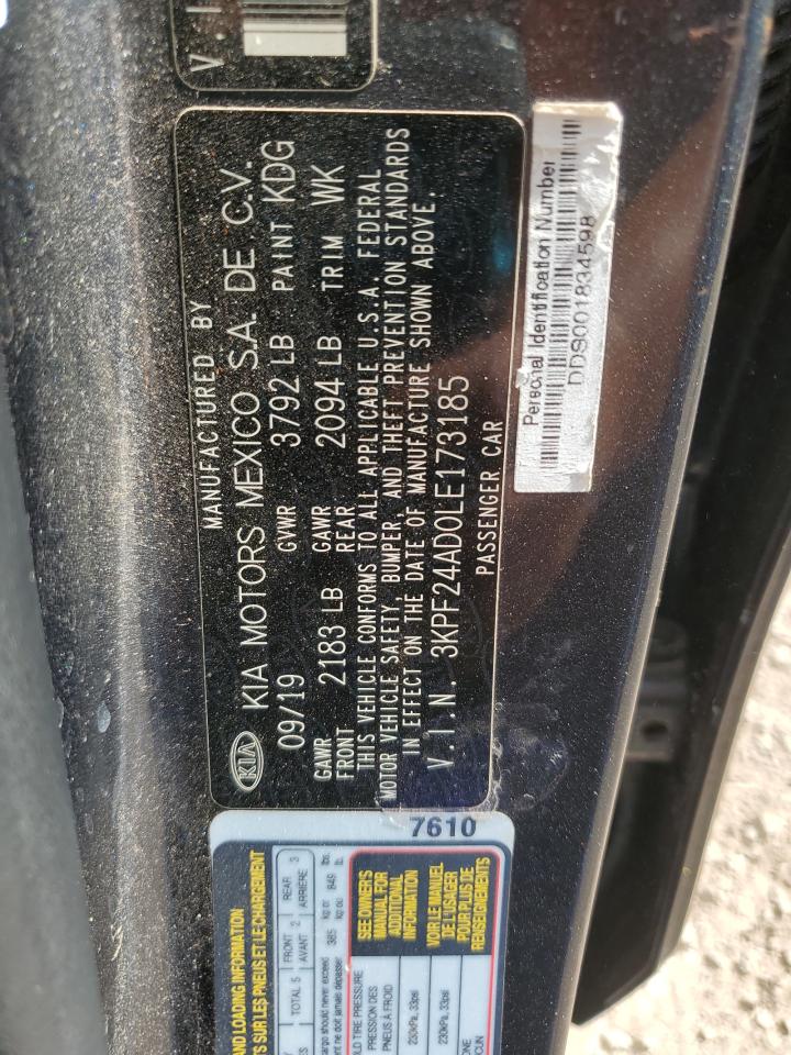 2020 Kia Forte Fe VIN: 3KPF24AD0LE173185 Lot: 89562985