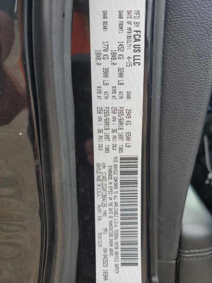 2015 Dodge Durango Limited VIN: 1C4RDJDG0FC864126 Lot: 87202915