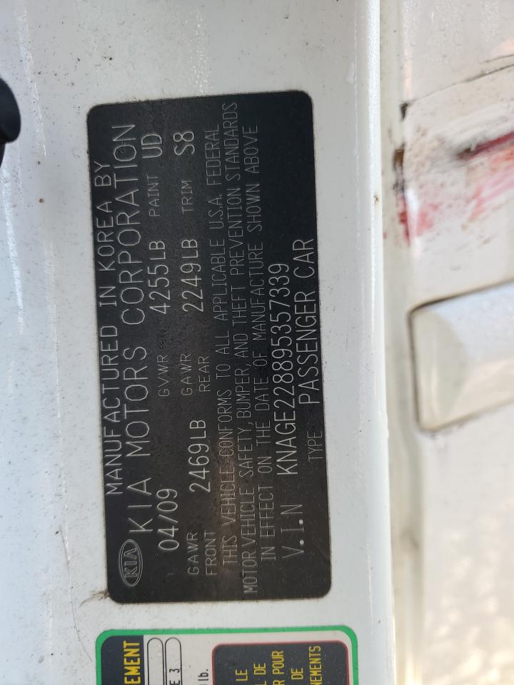 2009 Kia Optima Lx VIN: KNAGE228895357339 Lot: 89808125