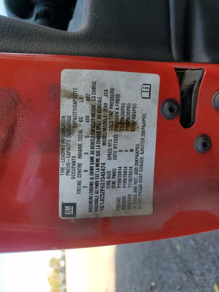 2003 Chevrolet Cavalier VIN: 1G1JC52F637343474 Lot: 85382275